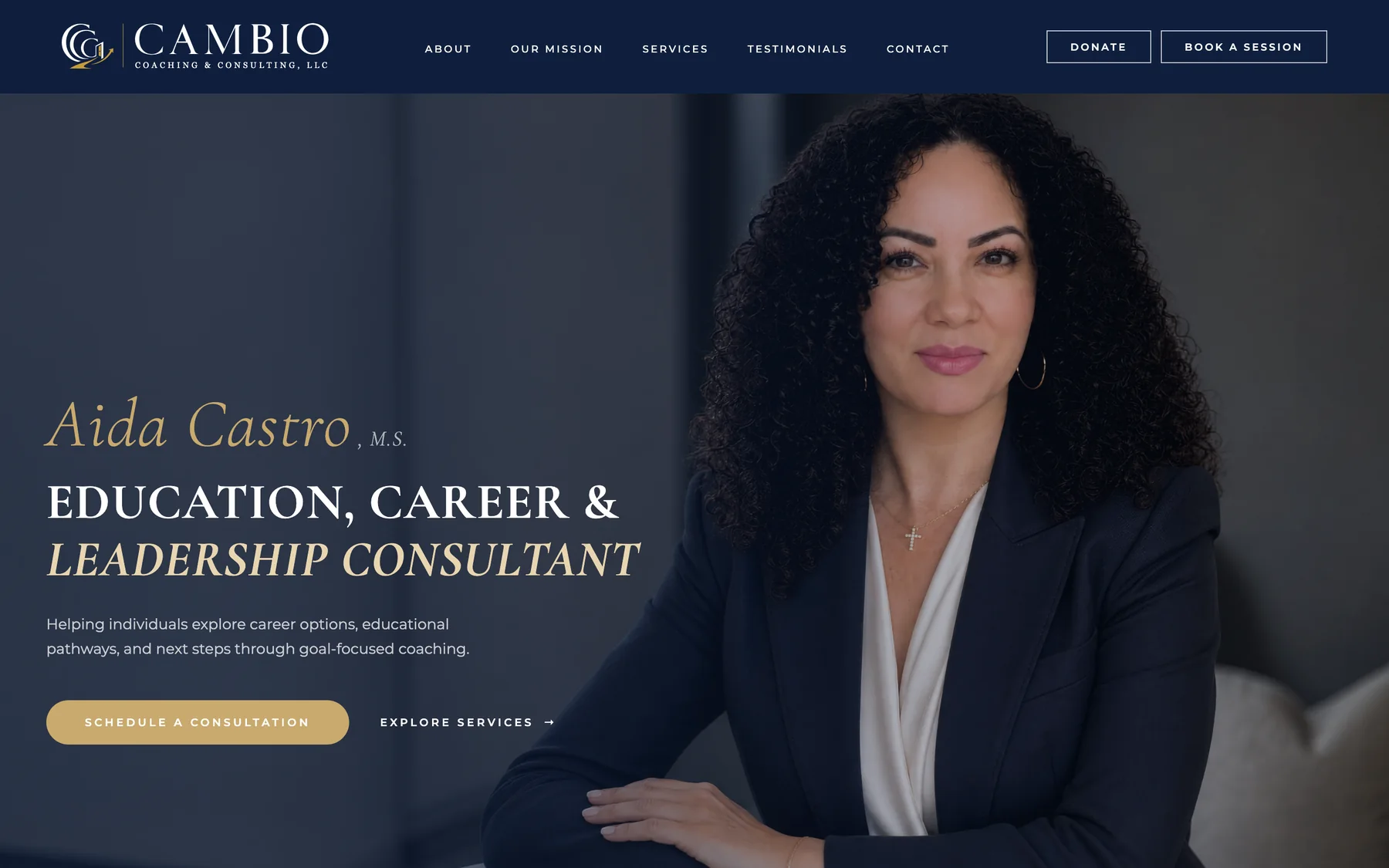Cambio Coaching & Consulting website homepage